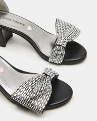 Kids' ABIGAL Black Rhinestone Embellised Block Heel Girls' Heel