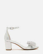 Kids' ABIGAL Silver Rhinestone Embellised Block Heel Girls' Heel