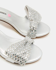 Kids' ABIGAL Silver Rhinestone Embellised Block Heel Girls' Heel