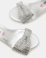 Kids' ABIGAL Silver Rhinestone Embellised Block Heel Girls' Heel