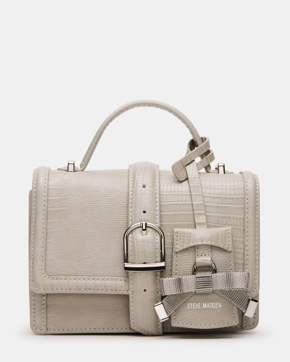 CLARK Bag Light Grey Structured Top-Handle Mini Handbag