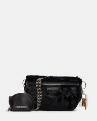 WYLDER Bag Black Faux Fur Crossbody Women's Belt Handbag
