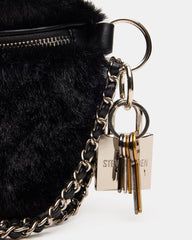 WYLDER Bag Black Faux Fur Crossbody Women's Belt Handbag