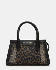 PEACHY Leopard Women's Mini Top-Handle Mesh Handbag