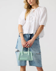 PEACHY Green Multi Women's Mini Top-Handle Mesh Handbag