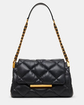 COLETTE Bag Black/Gold Quilted Chain Shoulder Handbag