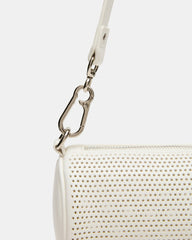 PRIYA Perforated Bag White Mini Barrel Shoulder Handbag
