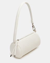 PRIYA Perforated Bag White Mini Barrel Shoulder Handbag