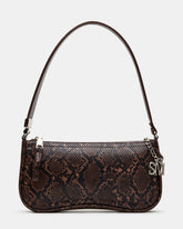 ANGEL Bag Brown Snake Top-Zipper Structured Shoulder Strap Handbag