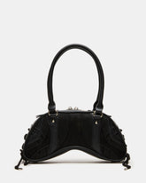 KODY Bag Black Lace-Up Buckle Shoulder Strap Handbag