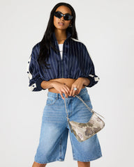 SMITH Bag Silver Snake Asymmetric Shoulder Handbag