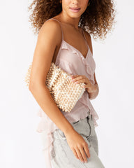 TIKI Natural Women's Beaded Clutch