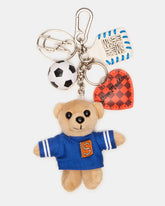 GOAL BAG CHARM Blue Multi Stuffed Bear Attachable Bag Charm