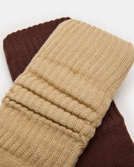 2 PACK RIB SLOUCH SOCKS TAN MULTI Women's Ribbed Quarter Socks