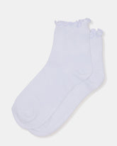 LETTUCE EDGE ANKLET SOCKS White Women's Anklet Socks