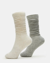 SLOUCHY RIB SOCKS OATMEAL HEATHER Scrunch Socks