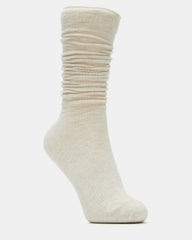 SLOUCHY RIB SOCKS OATMEAL HEATHER Scrunch Socks