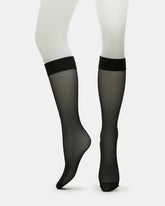 3 Pack Sheer Knee High Women's Mesh Socks Black