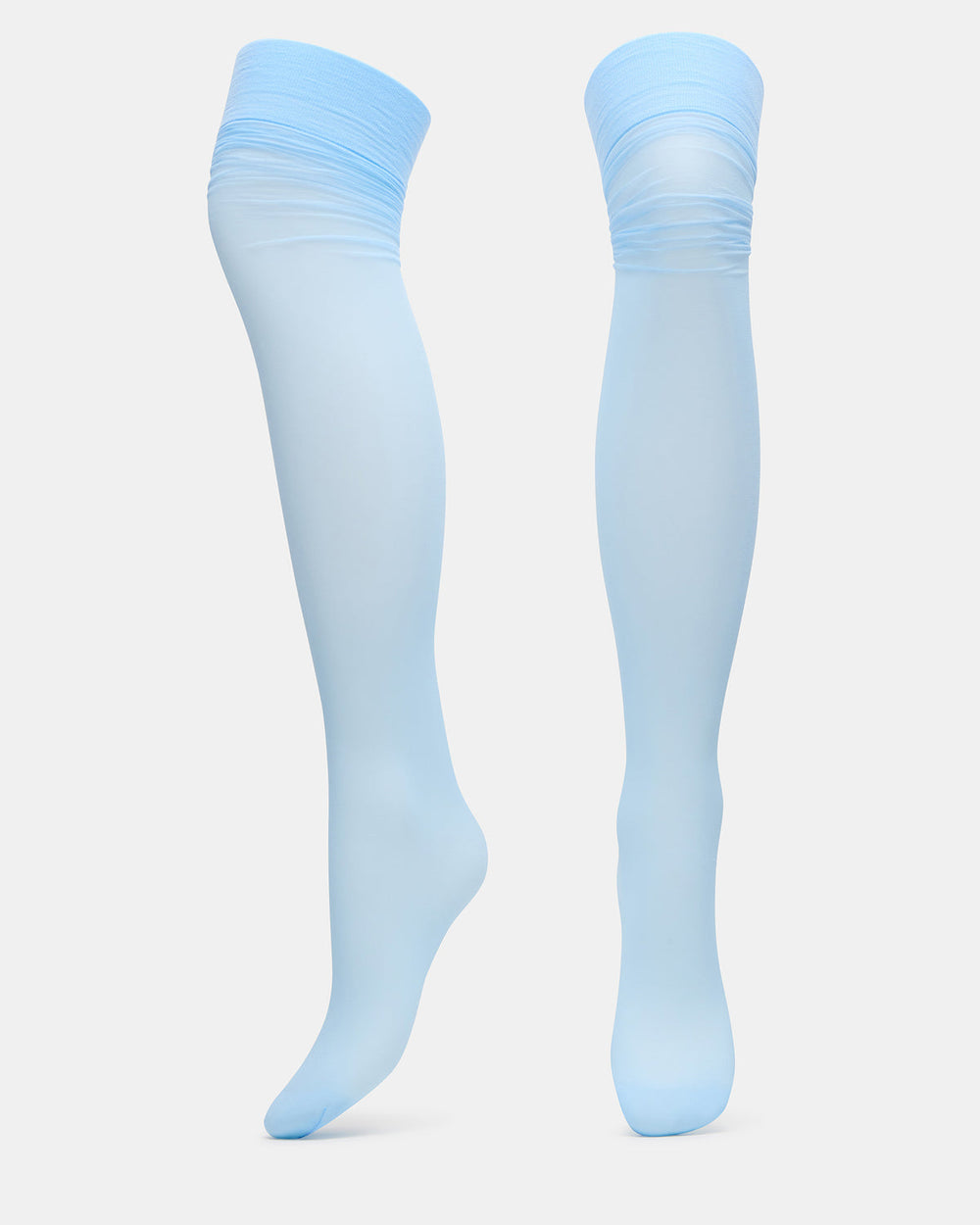 PREPPY Light Blue Over-The-Knee Footed Women's Tights