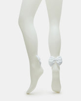 BRIDAL BOW TIGHTS Sheer White Women's Footed Tights