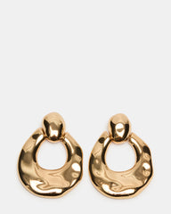 DOOR KNOCKER EARRINGS GOLD Women's Gold Finish Door Knocker Large Earrings