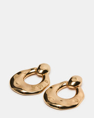 DOOR KNOCKER EARRINGS GOLD Women's Gold Finish Door Knocker Large Earrings