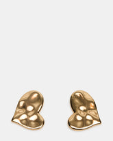 TEXTURED HEART STUD EARRINGS GOLD Women's Textured Heart Stud Earrings