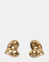 TEXTURED HEART STUD EARRINGS GOLD Women's Textured Heart Stud Earrings