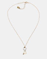 TWO TONE KNOT HEART PENDANT Necklace Double Knot Chain Necklace