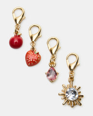 CHERRY CHARM ANKLET SET Women's Cherry Chain Multi Anklet Set