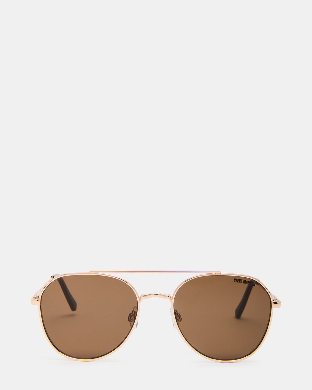 AYDIN Gold Solid Brown Gold Frame Sunglasses
