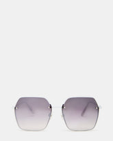 DAVIAN White Square Shiny Gradient Smoke Sunglasses