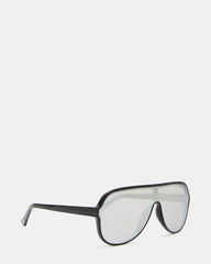 KERBIE Black Silver Flash Shield Sunglasses