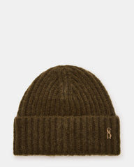 LOGO BEANIE Grape Leaf Fuzzy RIbbed Knit Women's Beanie