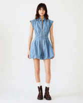 DYANNE Forever Blue Women's Zip-Front Bubble-Hem Dress