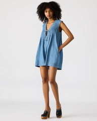 MICK Denim Pull-On Tie-Front Women's Romper