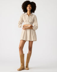 ARIA Taupe Women's Button-Up Mini Dress