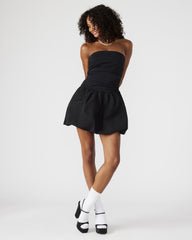 AMARI Dress Black | Women's Strapless Mini Bubble-Hem Dress