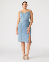 GISELLE Denim Midi Women's Dress with Slit