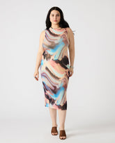 SIDRA Multi Women's Sleeveless Tie-Dye Midi Dress