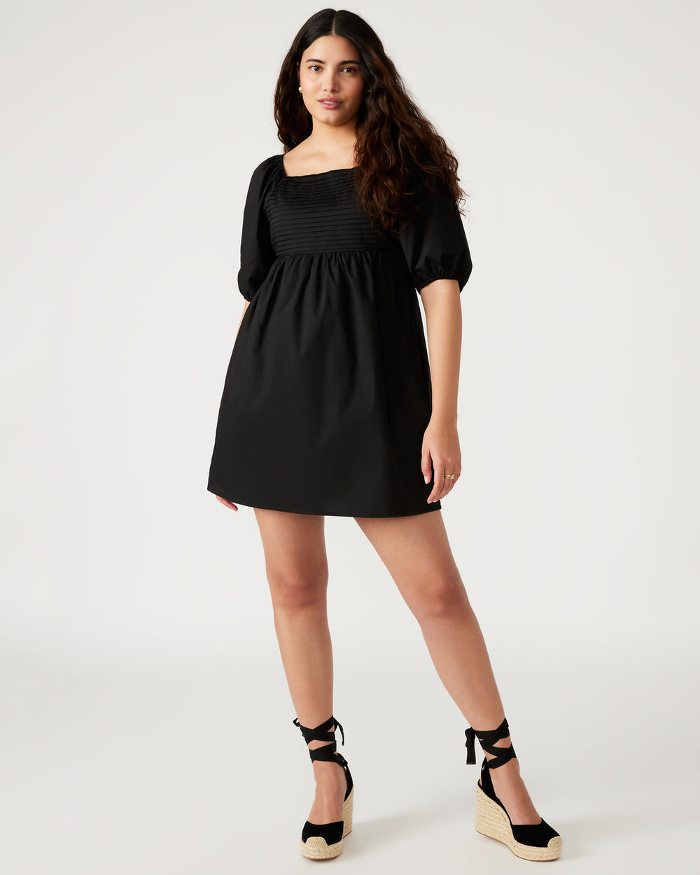 INARA Dress Black | Women's Puff Sleeve Mini Dress