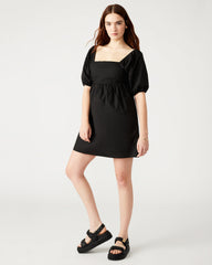 INARA Dress Black | Women's Puff Sleeve Mini Dress