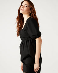 INARA Dress Black | Women's Puff Sleeve Mini Dress