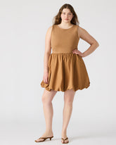 PALERMO Camel Women's Mini Bubble-Hem Dress