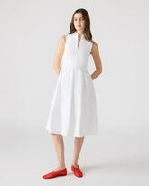 BERLIN White Women's Mock Neck Midi Dress