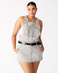 TAMIA Dress Light Grey | Women's Overall Denim Mini Dress