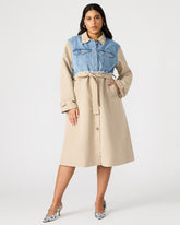SORAYA Denim Multi Women's Long-Sleeved Button-Up Coat