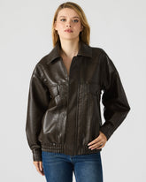 HENSON Coco Faux Leather Long-Sleeved Women's Jacket