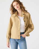 KAYLEE Medium Khaki Long-Sleeved Button-Up Women's Jacket