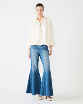 ASPEN Cream Long-Sleeved Zip-Up Puffed Bomber Women's Jacket